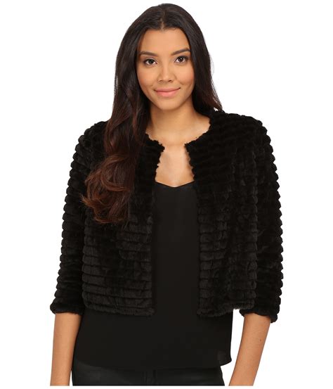 Faux fur shrug in Black for Women 